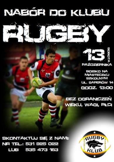 Elbląg, Nabór do klubu rugby Elbląg, Nabór do klubu rugby
