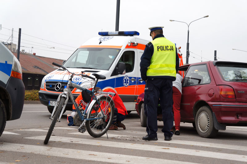 Elbląg, Grunwaldzka: potrącenie rowerzysty