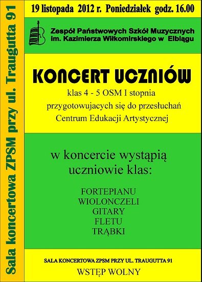 Elbląg, Dziecięco koncertowo