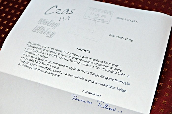 Elbląg, Chcą referendum Elbląg, Chcą referendum