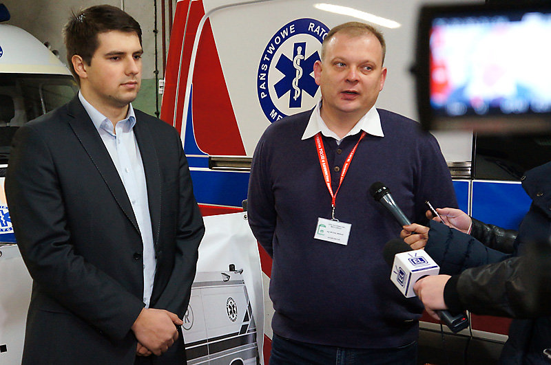 Elbląg, Dziś z dziennikarzami spotkali się: (od lewej) Oliwier Pietrzykowski i Michał Missan Elbląg, Dziś z dziennikarzami spotkali się: (od lewej) Oliwier Pietrzykowski i Michał Missan