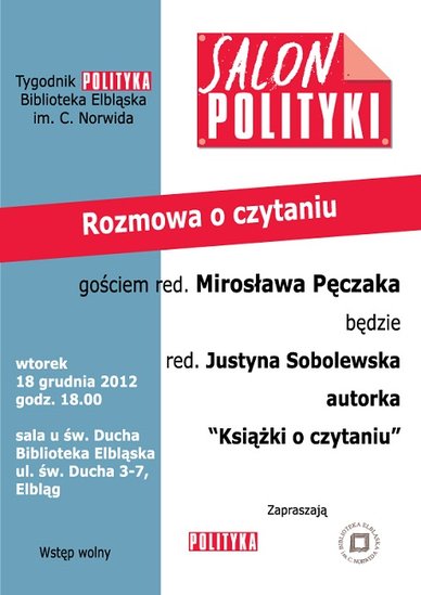 Elbląg, Rozmowy o czytaniu Elbląg, Rozmowy o czytaniu