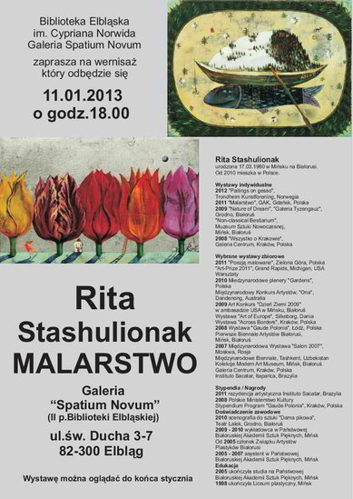 Elbląg, Wernisaż wystawy malarstwa Rity Stashulionak