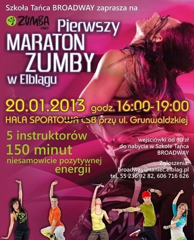 Elbląg, Maraton Zumby: wygraj wejściówkę Elbląg, Maraton Zumby: wygraj wejściówkę
