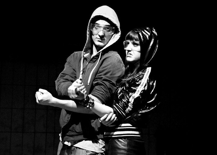Elbląg, scena ze spektaklu: Małgorzata Rydzyńska i Piotr Boratyński Elbląg, scena ze spektaklu: Małgorzata Rydzyńska i Piotr Boratyński