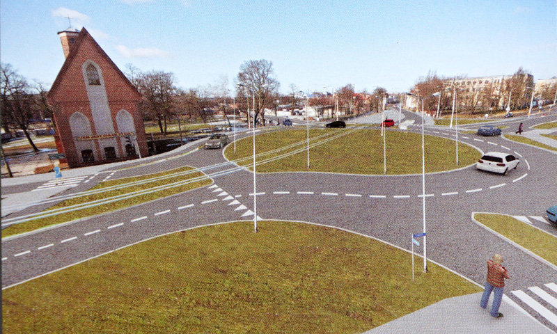 Elbląg, Tak według planów będzie wyglądało rondo na obecnym skrzyżowaniu ul. Teatralnej, Robotniczej i Browarnej