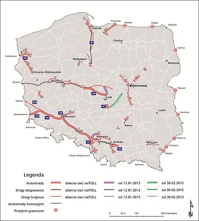 Elbląg, viaTOLL Mapa rozszerzeń