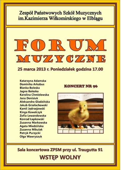 Elbląg, Kolejny koncert Forum Muzycznego