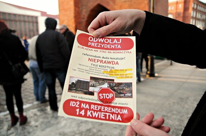 Elbląg, Spór o ulotkę Elbląg, Spór o ulotkę