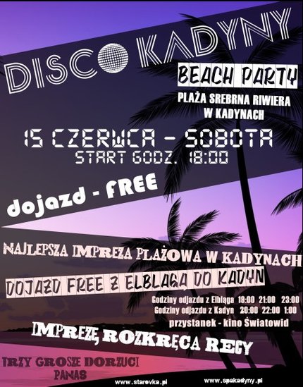 Disco Kadyny Beach Party Disco Kadyny Beach Party