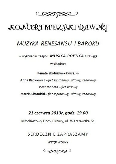 Elbląg, Koncert Musica Poetica