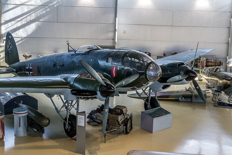 Elbląg, Bombowiec Heinkel 111 - maszyna wykorzystywana m.in. podczas bitwy o Anglię. Czy podobną kryje ziemia pod Grunwaldem?