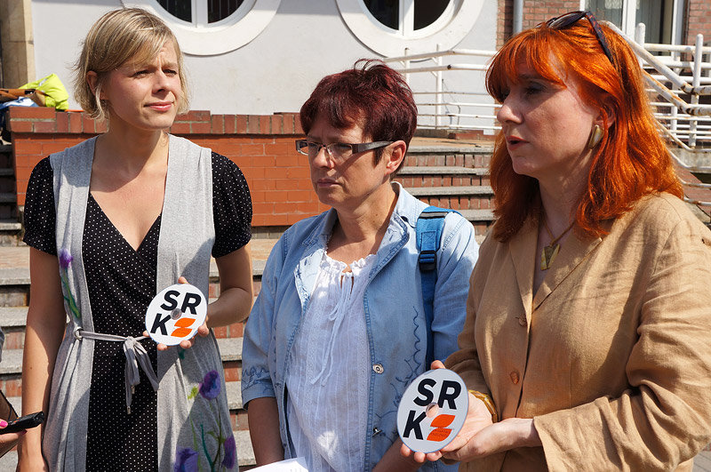 Elbląg, Na zdj. od lewej: Agnieszka Stupkiewicz-Turek, Jolanta Smolińska (działaczka RP w Elblągu), Małgorzata Prokop-Paczkowska
