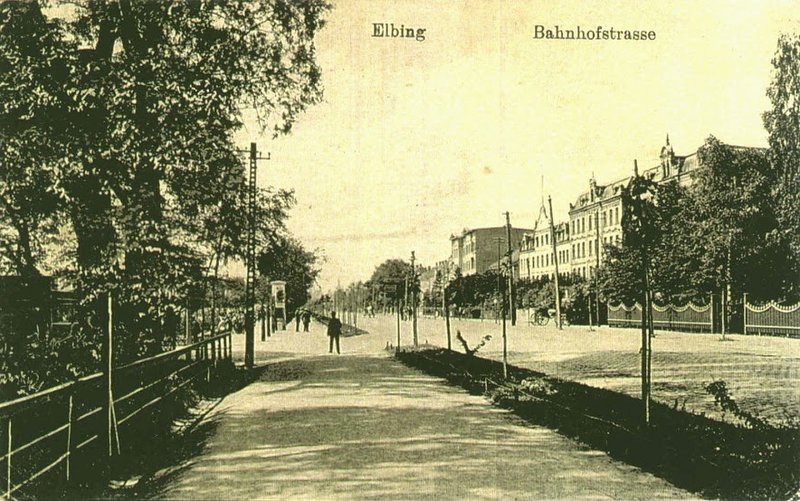 Elbląg, Aleja Grunwaldzka (d. Holländer Chaussee, Bahnhofstrasse)