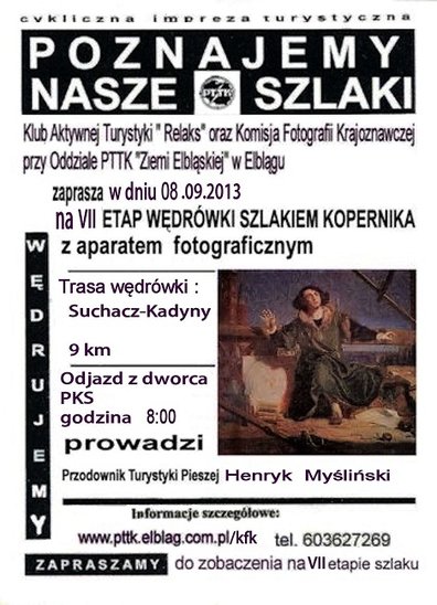 Elbląg, 7. Wędrówka Szlakiem Kopernika z PTTK Elbląg, 7. Wędrówka Szlakiem Kopernika z PTTK