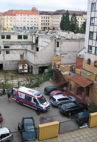 Elbląg, Wypadek na niezabezpieczonej budowie Elbląg, Wypadek na niezabezpieczonej budowie