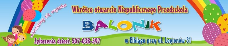 Szczęśliwy przedszkolak z Balonikiem Szczęśliwy przedszkolak z Balonikiem
