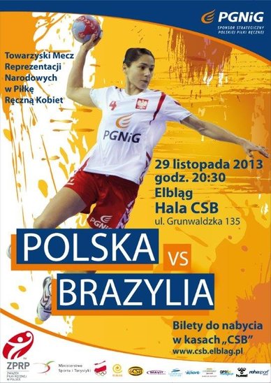 Elbląg, 29 listopada mecz Polska-Brazylia (piłka ręczna)