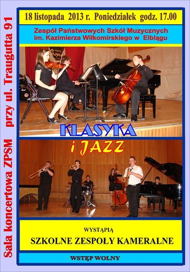 Elbląg, Klasyka i jazz w ZPSM Elbląg, Klasyka i jazz w ZPSM