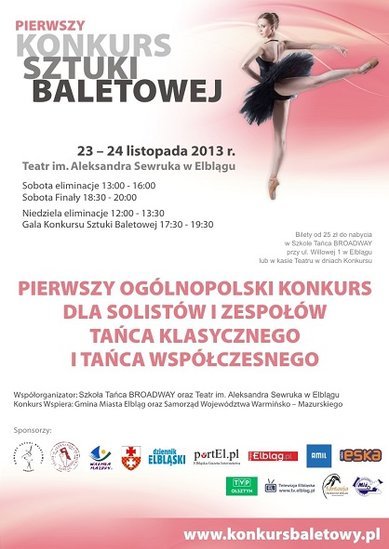 Elbląg, Konkurs Sztuki Baletowej: wygraj bilety