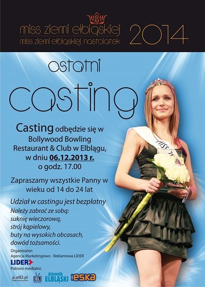 Elbląg, Dziś ostatni casting Miss Ziemi Elbląskiej 2014