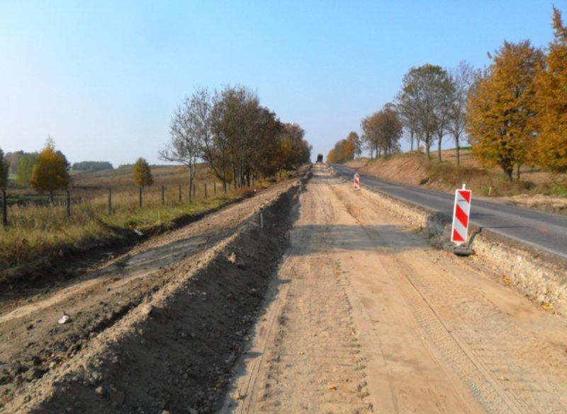 Elbląg, Prace na pasłęckim odcinku drogi.