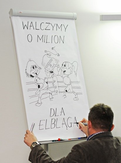 Elbląg, Do walki o milion dla Elblaga zachęca m.in. rysownik Jan Solka