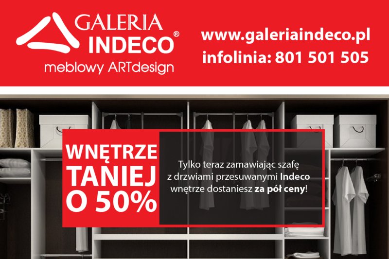 Wnętrze szafy Indeco taniej o 50% Wnętrze szafy Indeco taniej o 50%