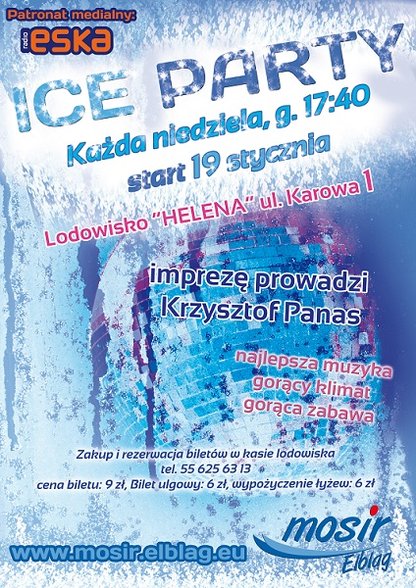 Elbląg, Karnawał trwa, MOSiR zaprasza na Ice Party