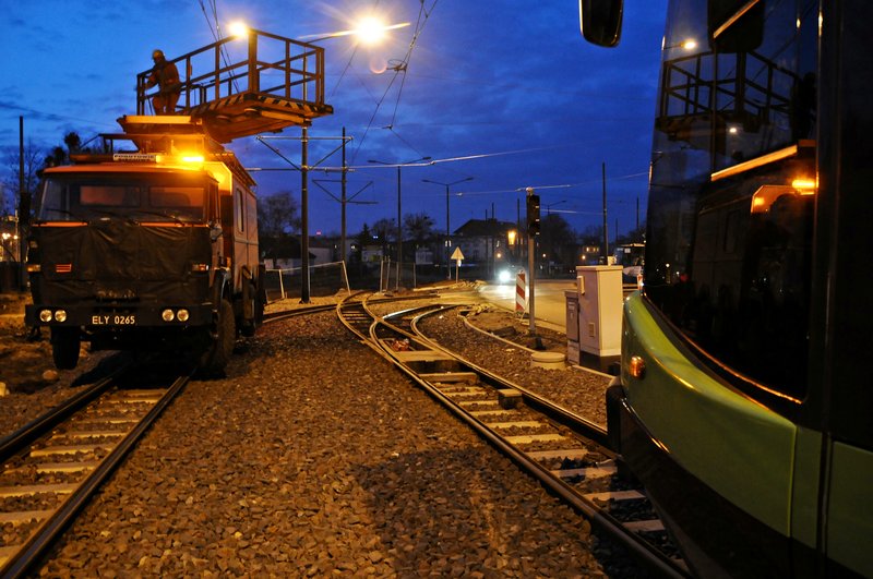 Elbląg, Trakcja zerwana, tramwaje stoją Elbląg, Trakcja zerwana, tramwaje stoją