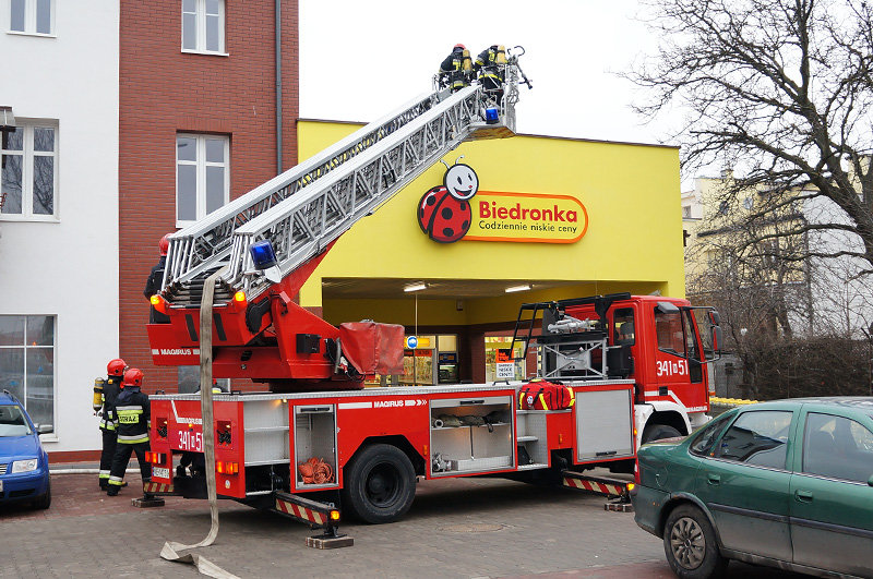 Elbląg, Zadymienie w Biedronce Elbląg, Zadymienie w Biedronce