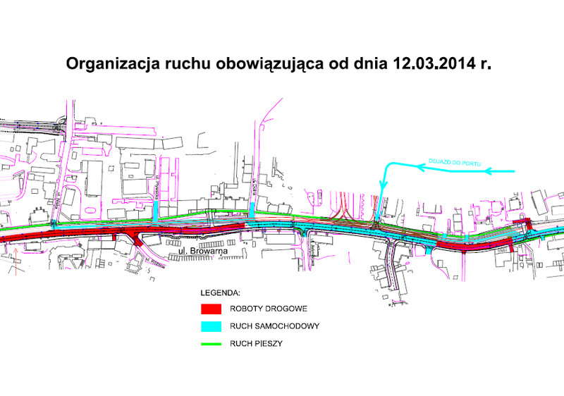 Elbląg, Zmiana organizacji ruchu na ul. Browarnej Elbląg, Zmiana organizacji ruchu na ul. Browarnej