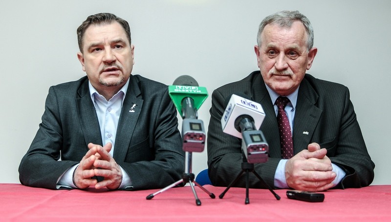 Elbląg, Od lewej: Piotr Duda, przewodniczący Komisji Krajowej NSZZ Solidarność i szef elbląskich struktur związkowych Jan Fiodorowicz