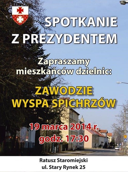 Elbląg, Spotkania prezydenta z mieszkańcami Zawodzia, Wyspy Spichrzów Elbląg, Spotkania prezydenta z mieszkańcami Zawodzia, Wyspy Spichrzów