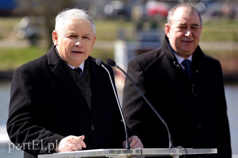 Elbląg, Prezes Kaczyński mówił przez ok. 20 minut, głównie o przekopie Mierzei