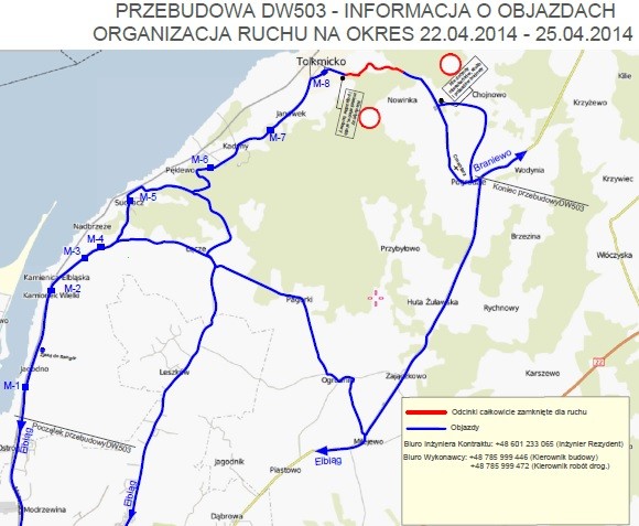 Elbląg, Zmiany w organizacji ruchu na drodze 503 Elbląg, Zmiany w organizacji ruchu na drodze 503
