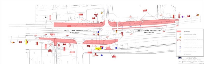 Elbląg, Schemat oznakowania z projektu tymczasowej organizacji ruchu,