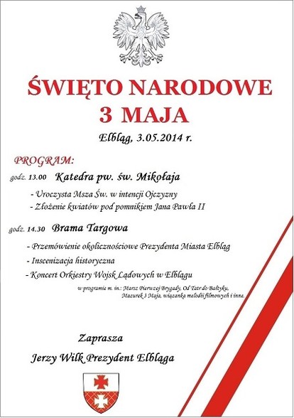 Elbląg, Obchody 3 maja Elbląg, Obchody 3 maja