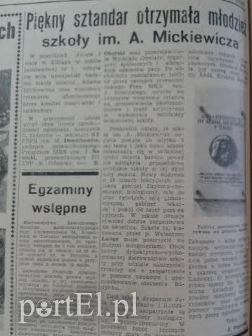 Elbląg, Piękny sztandar otrzymała młodzież ze szkoły im. A. Mickiewicza