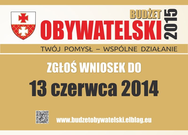 Elbląg, Trwa nabór wniosków do Budżetu Obywatelskiego 2015 Elbląg, Trwa nabór wniosków do Budżetu Obywatelskiego 2015