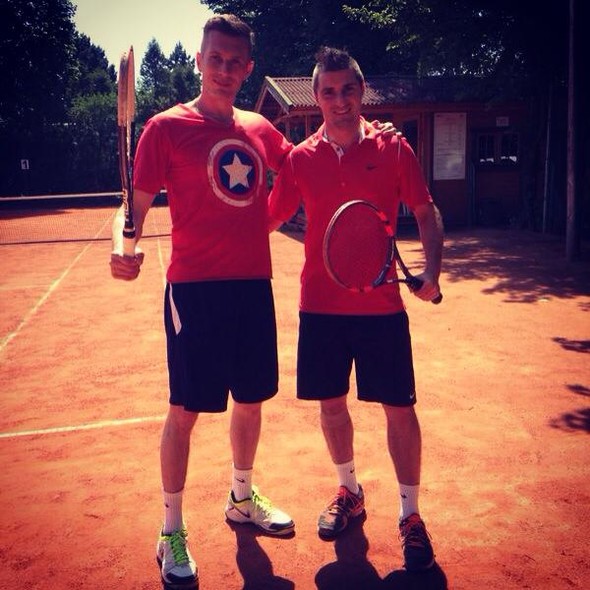 Elbląg, Piotr Gęsicki i Artem Shmalko - zwycięska para w meczu deblowym Elbląg, Piotr Gęsicki i Artem Shmalko - zwycięska para w meczu deblowym