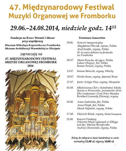 Elbląg, 47. Międzynarodowy Festiwal Muzyki Organowej Frombork 2014. Finałowy koncert