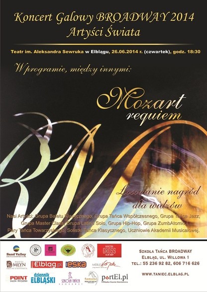 Elbląg, Koncert Galowy Broadway 2014 – Artyści Świata Elbląg, Koncert Galowy Broadway 2014 – Artyści Świata