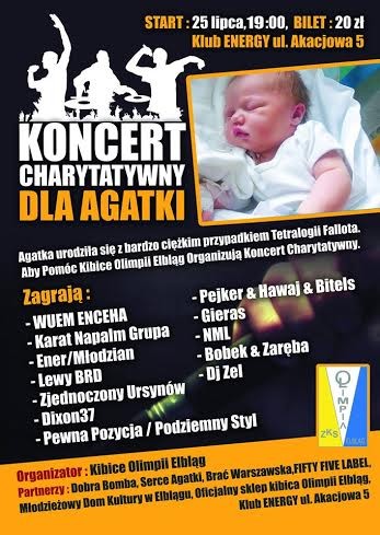 Elbląg, Zagrają dla Agatki