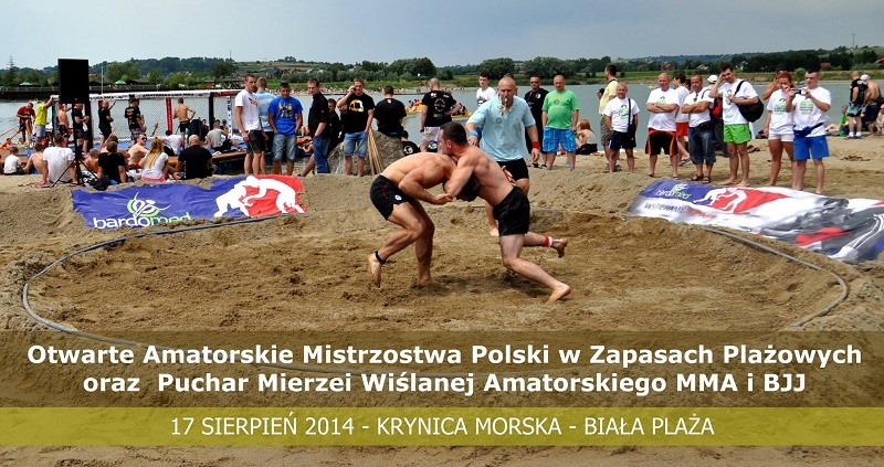 Elbląg, Zawodnicy walczą na piasku, wewnątrz zony, czyli wyznaczonego okręgu o średnicy ok. 6 metrów