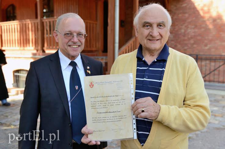 Elbląg, Hans Joachim Pfau (po prawej) i Erwin Volerthun, czyli dawni mieszkańcy tych ziem