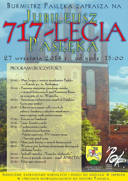 Elbląg, Jubileusz 717-lecia Pasłęka Elbląg, Jubileusz 717-lecia Pasłęka