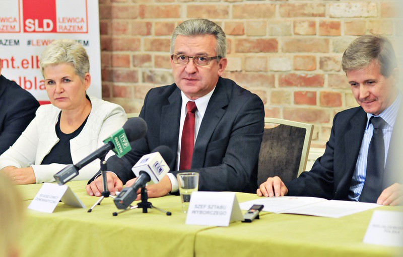 Elbląg, Janusz Nowak jest kandydatem lewicy na prezydenta Elbląga, obok szef sztabu wyborczego - Sławomir W. Malinowski Elbląg, Janusz Nowak jest kandydatem lewicy na prezydenta Elbląga, obok szef sztabu wyborczego - Sławomir W. Malinowski