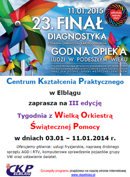 Elbląg, Tydzień z WOŚP w CKP w Elblągu