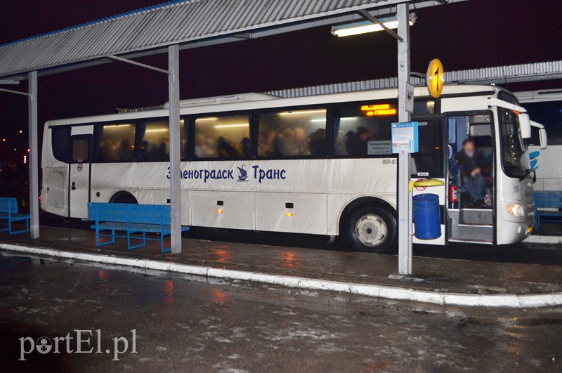 Elbląg, Mimo słabego rubla rosyjskie autokary nie jeżdżą puste